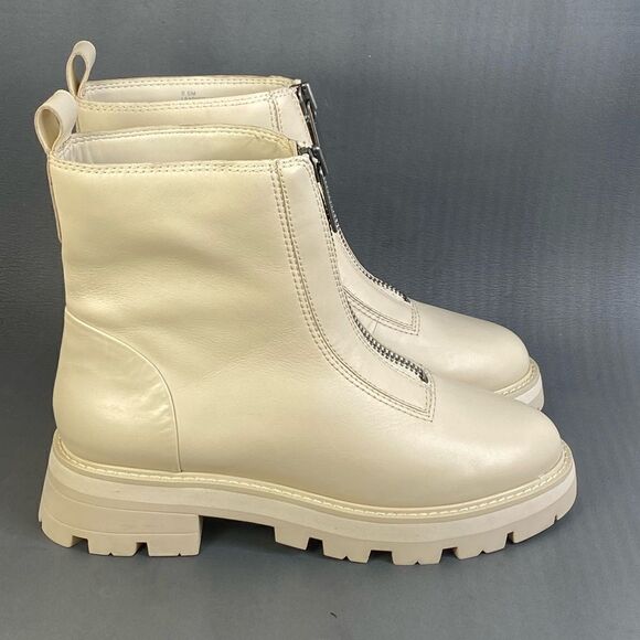 Gianni Bini x Nastia Liukin Bowery Leather Zip-Up Lug Sole Booties womens 9.5 - Picture 5 of 9